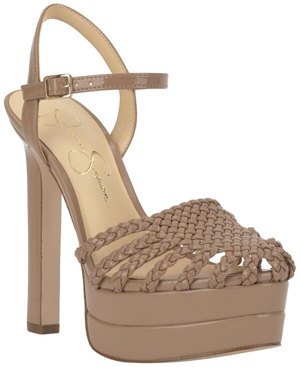 ジェシカシンプソン レディース シューズ サンダル プラットフォーム Jessica Simpson Women's Inaia Woven Platform Dressandals Chai Latte Crinkle Patent