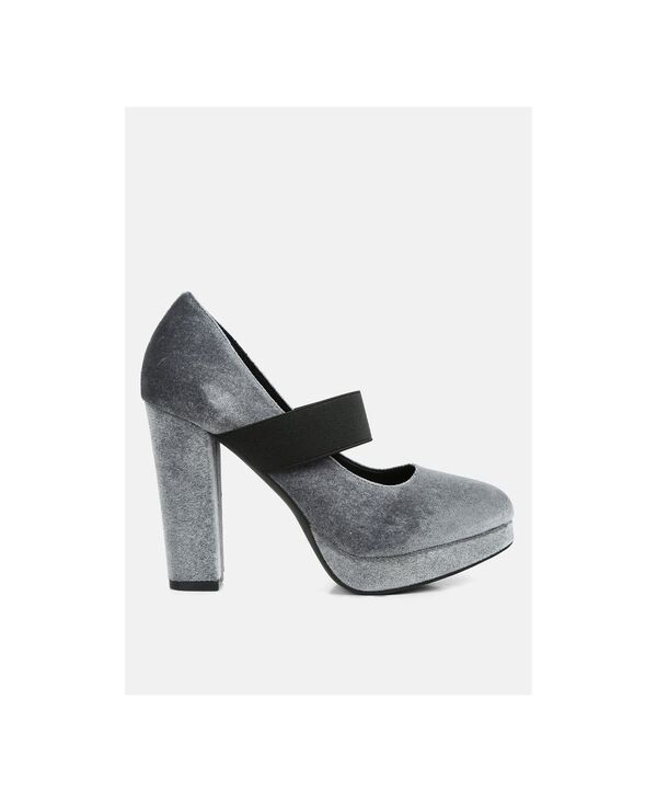 ロンドンラグ レディース シューズ パンプス ベルベット ヒール London Rag Womens Krause High Block Heel Velvet Pumps Grey グレー
