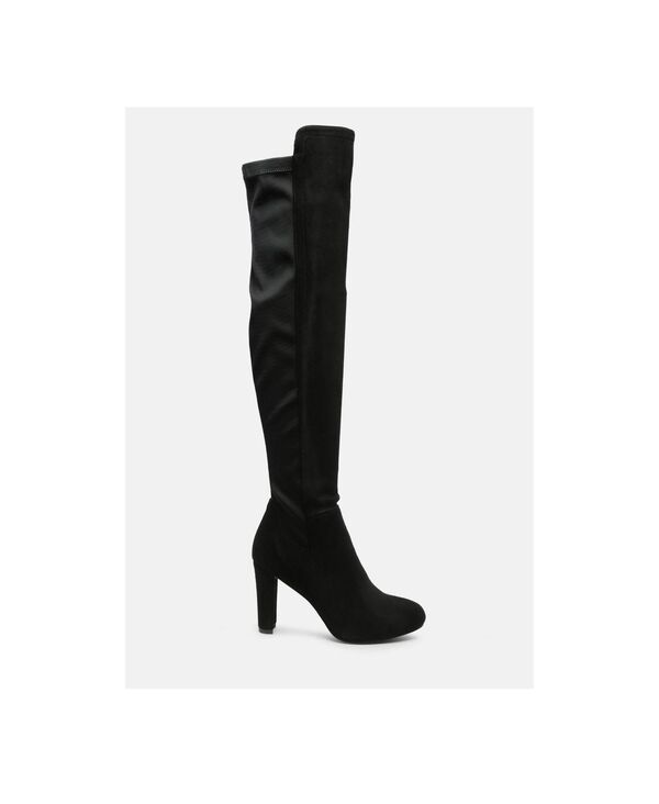 ロンドンラグ レディース シューズ ブーツ・レインブーツ ヒール London Rag fauna knee high block heeled boots Black ブラック