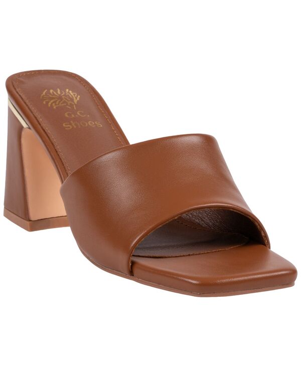 ジーシーシューズ レディース サンダル ヒール GC Shoes Women'soho Square Toe Block Heel Dressandals Tan タン