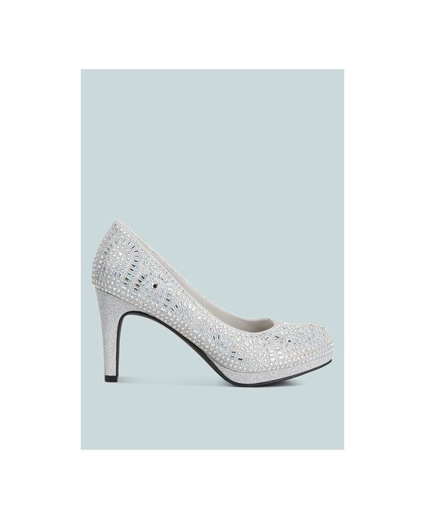 ロンドンラグ レディース シューズ パンプス London Rag Womens Jolly Exquisite Rhinestone-Embellished Stiletto Pumpsilver シルバー