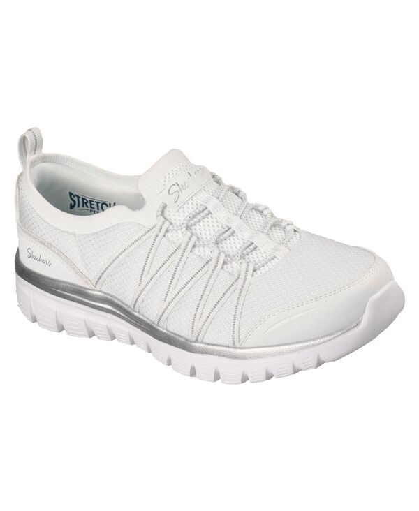 スケッチャーズ レディース シューズ スニーカー Skechers Women\u0027s Graceful - Purecrush Casual Sneakers from Finish Line White Silver 白いこと