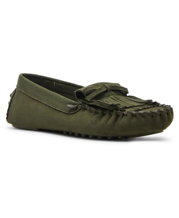 アンクライン レディース シューズ スリッポン・ローファー Anne Klein Women's Cali Kiltie Driver Loafers Olive Suede オリーブ