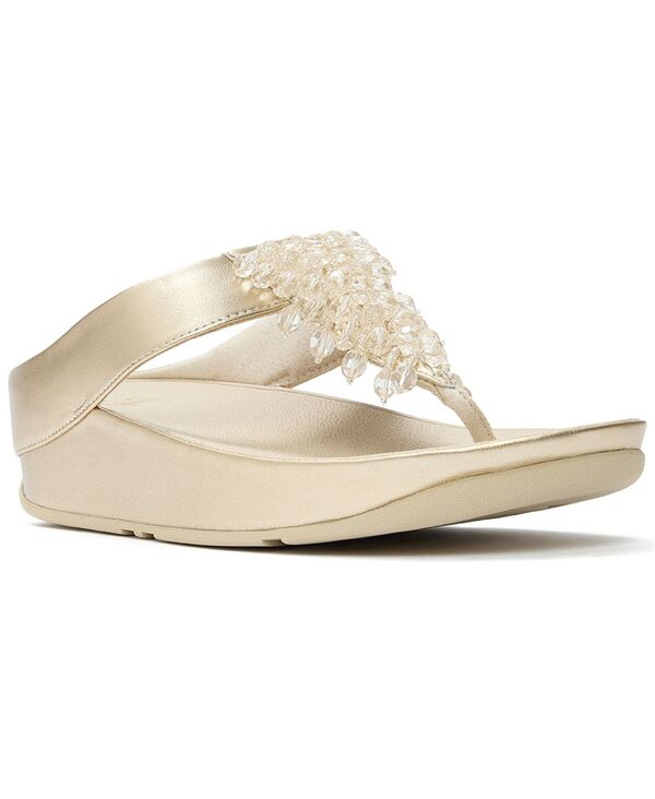 フィットフロップ レディース シューズ サンダル FitFlop Women's Rumba Iridescent Beaded Toe-Post Sandals Platino