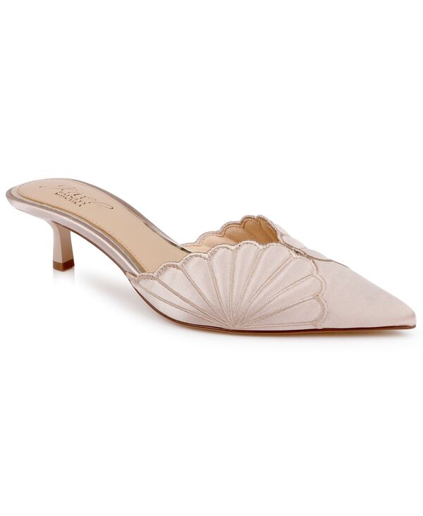 ジュウェルダグレイミシュカ レディース シューズ スリッポン・ローファー Jewel Badgley Mischka Women's Palmer Slip-On Evening Mule Dark Nude Satin