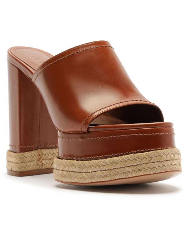 シュッツ レディース シューズ スリッポン・ローファー サンダル Schutz Women's Darah Rope Slip-On Sandals Cognac