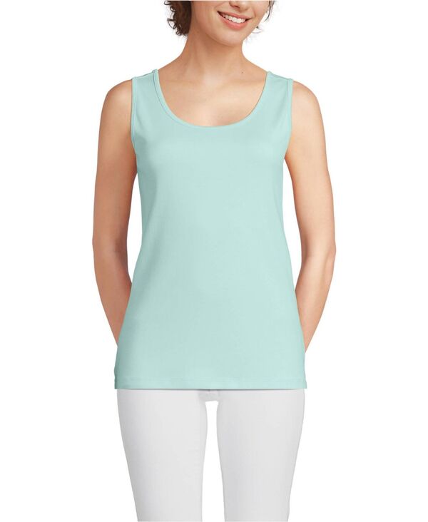 ランズエンド レディース トップス シャツ コットン Lands' End Women's Cotton Tank Topale sky