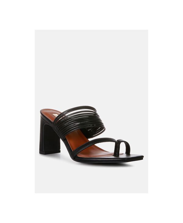 ロンドンラグ レディース シューズ サンダル ヒール London Rag Womens Follow Me Mid Block Heel Sandals Black ブラック