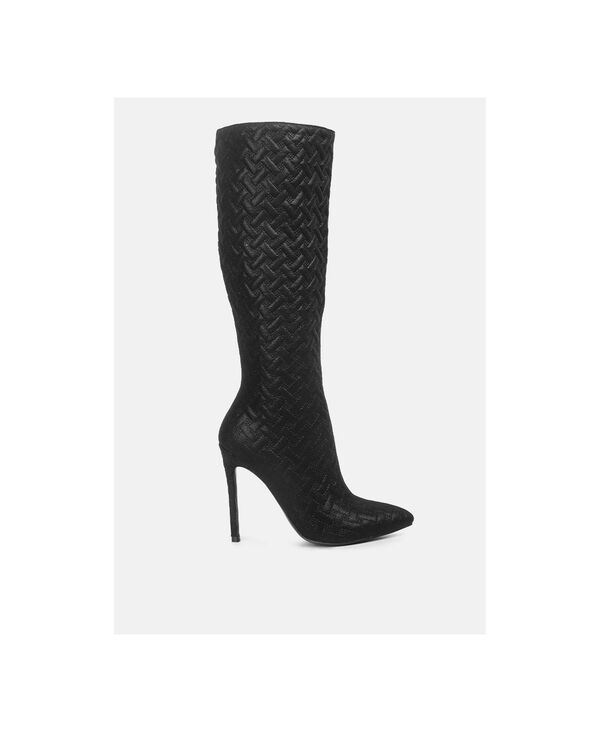 ロンドンラグ レディース シューズ ブーツ・レインブーツ ヒール London Rag Tinkles Embossed Higheeled Calf Boots Black ブラック