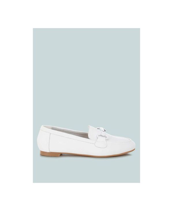 ロンドンラグ レディース シューズ パンプス レザー ローファー London Rag Womens Taranis Monochromatic Horsebit Realeather Loafers White ホワイト｜ReVida 店