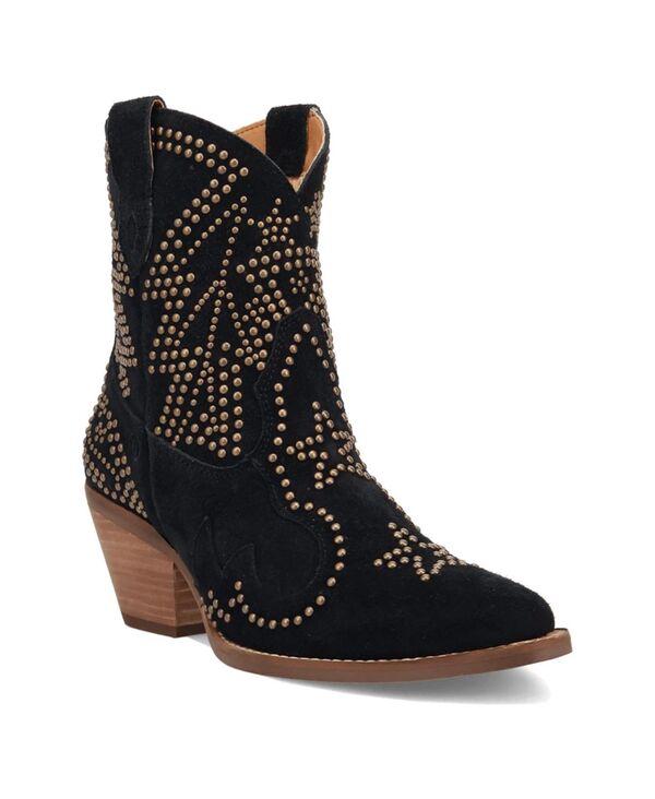 ディンゴ レディース シューズ ブーツ・レインブーツ スエード レザー Dingo Women'seein' Starsuede Leather Bootie Black ブラック|ReVida 店
