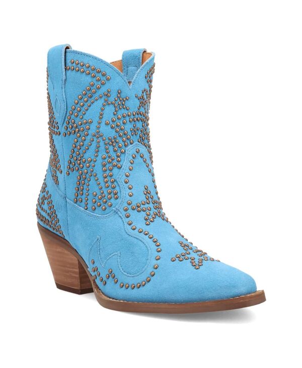 ディンゴ レディース シューズ ブーツ・レインブーツ スエード レザー Dingo Women'seein' Starsuede Leather Bootie Blue ブルー|ReVida 店