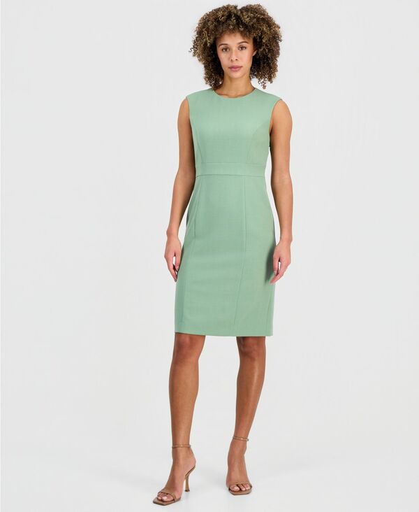 カスパール レディース トップス ワンピース プチ ノースリーブ Kasper Women'sleevelessheath Dress Regular & Petite Loden Dusk