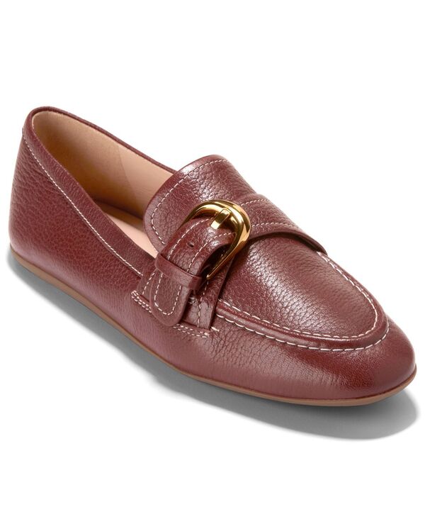 コールハーン レディース シューズ スリッポン・ローファー Cole Haan Women's Grand Ambition Alette Slip-On Buckle Loafers Mahogany Tumbled Leather