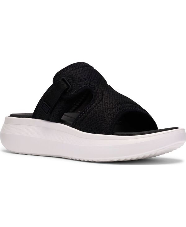 クラークス レディース シューズ スリッポン・ローファー サンダル Clarks Women\u0027solevana Mist Slip-On Wedge Sandals Black 黒いこと
