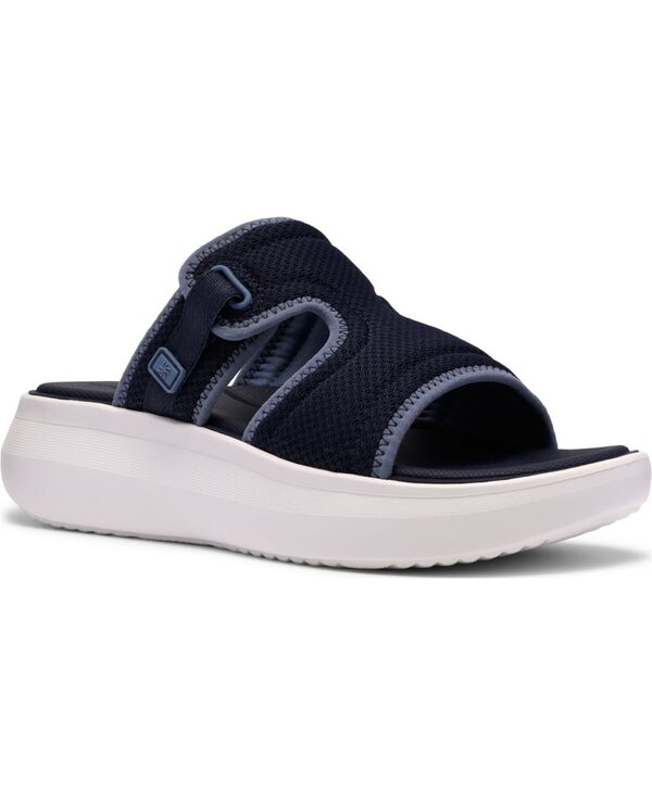 クラークス レディース シューズ スリッポン・ローファー サンダル Clarks Women\u0027solevana Mist Slip-On Wedge Sandals Navy 米国海軍