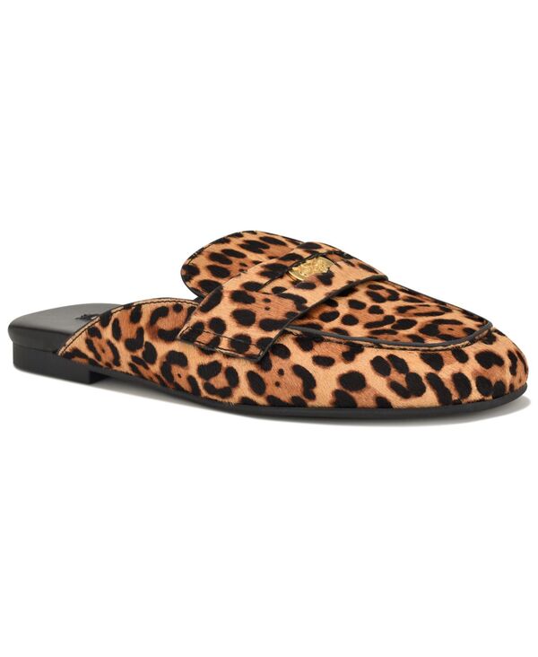 ナインウェスト レディース シューズ スリッポン・ローファー Nine West Women\u0027s Evans Penny Loafer Flat Slip-On Mules Leopard Calf Hair 毛の荒物
