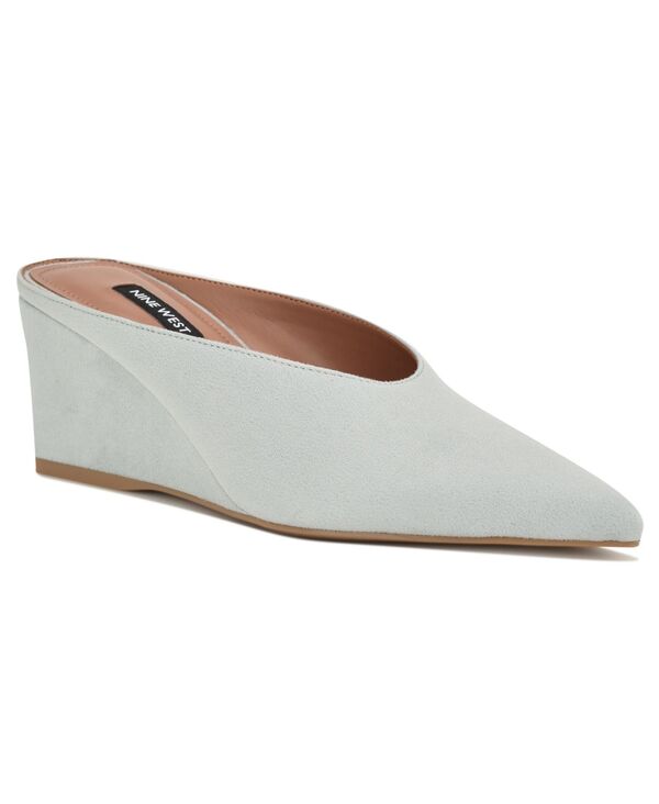 ナインウェスト レディース シューズ スリッポン・ローファー Nine West Women\u0027s Lanah Pointed Toe Slip-On Wedge Mules Light Blue 青色 ローファー-レディース靴-靴