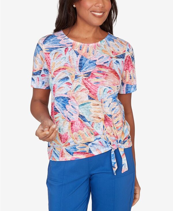 アルフレッド ダナー レディース トップス Tシャツ プチ Alfredunner Petite The Royal Treatment Butterfly Wing Tie Front-shirt Pink Multi ピンク|ReVida 店