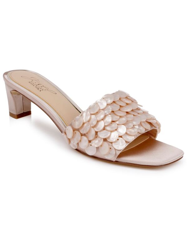 ジュウェルダグレイミシュカ レディース シューズ スリッポン・ローファー サンダル Jewel Badgley Mischka Women\u0027s Pacific Slip-On Dressandals Dark Nude Satin 靴-ローファー