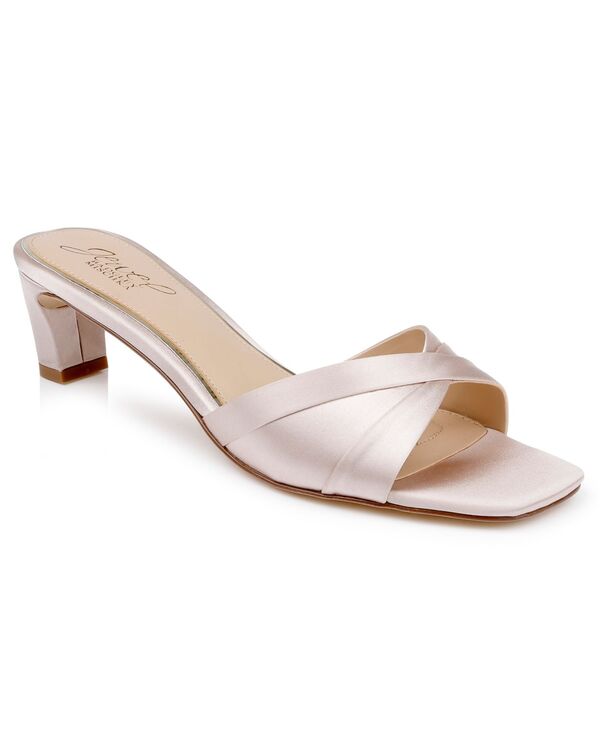 ジュウェルダグレイミシュカ レディース シューズ スリッポン・ローファー サンダル Jewel Badgley Mischka Women's Parislip-On Slide Sandals Champagne Satin シャンパン｜ReVida 店