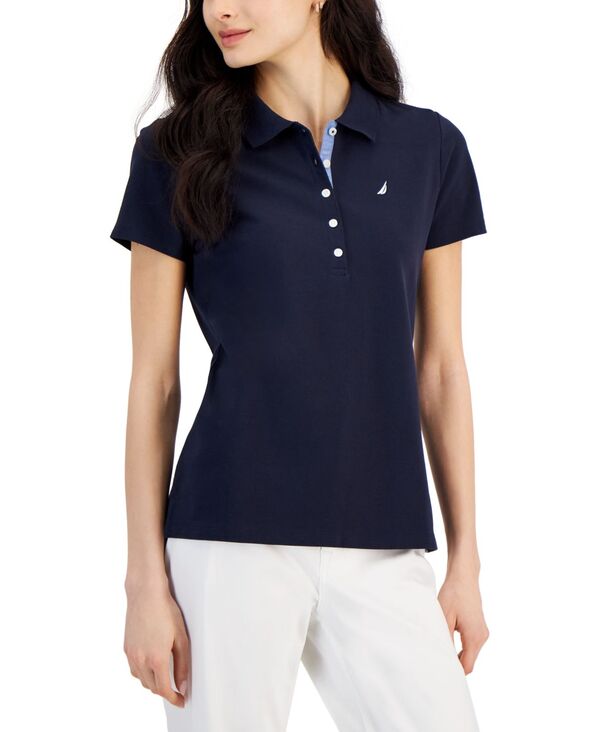 ナウティカ レディース トップス シャツ 半袖 Nautica Women'short-Sleeve Polo-Collar Shirt Night Sky｜ReVida 店