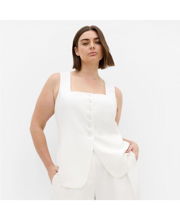 シティーシック レディース トップス ベスト CITY CHIC Women's Abbie Vest Ivory アイボリー|ReVida 店