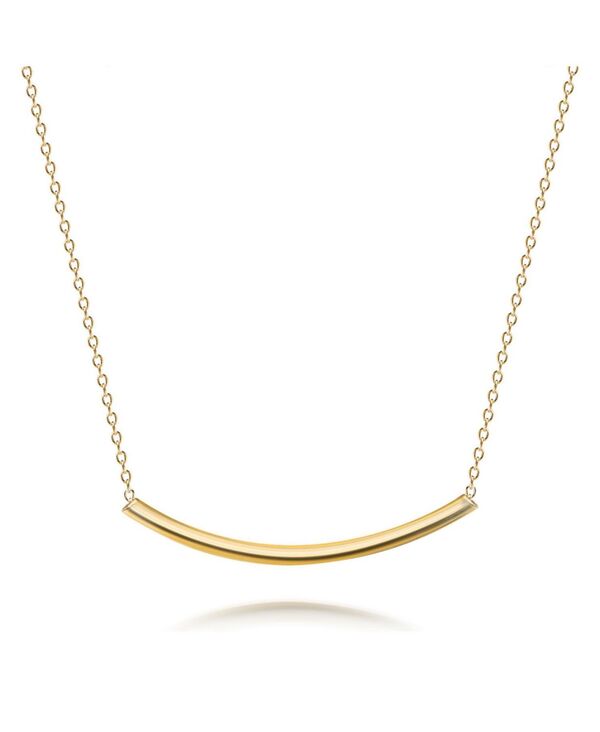 【送料無料】 ブリング レディース ネックレス・チョーカー・ペンダントトップ アクセサリー Minimalist Delicate Thin Sideways Horizontal Round Tube Curved Bar Slide Pendant Necklace Sterling Silver Gold