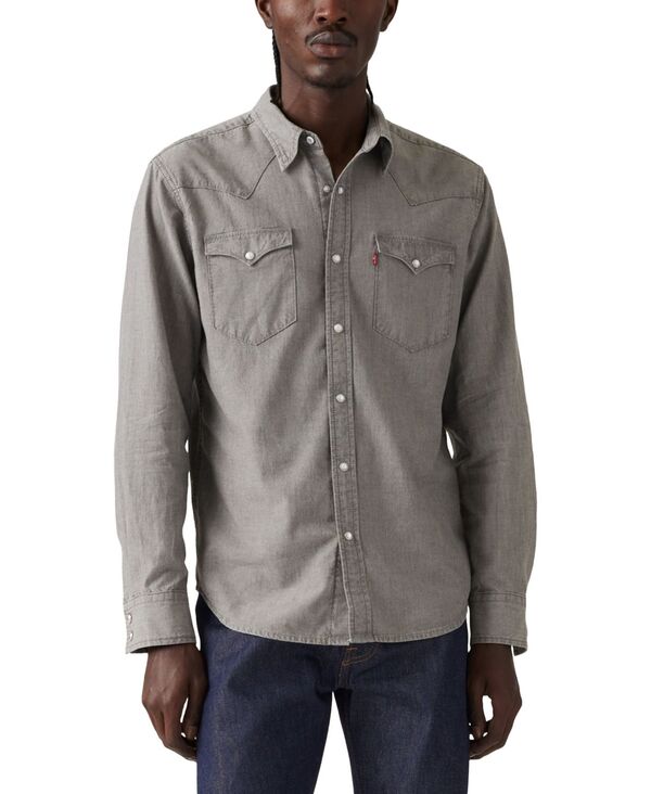 【送料無料】 リーバイス メンズ シャツ トップス Men's Classic-Fit Western Shirt Gray
