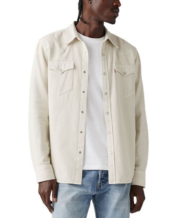 【送料無料】 リーバイス メンズ シャツ トップス Men's Classic-Fit Western Shirt Off white