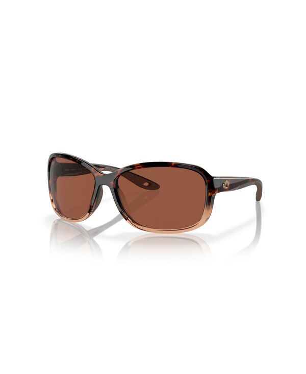 【送料無料】 コスタデルマール レディース サングラス・アイウェア アクセサリー Women's Seadrift Polarized Sunglasses 6S9114 Shiny Tortoise Fade