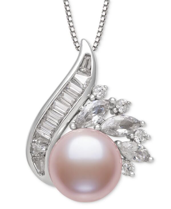 【送料無料】 ベル ドゥ メール レディース ネックレス・チョーカー・ペンダントトップ アクセサリー Blush Cultured Freshwater Pearl (9-10mm) & Lab Created White Sapphire (1-1/2 ct. t.w.) Pendant 18\