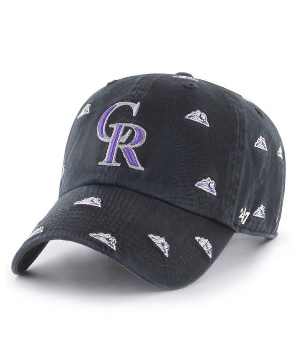【送料無料】 47ブランド レディース 帽子 アクセサリー Women's Black Colorado Rockies Confetti Clean Up Adjustable Hat Black