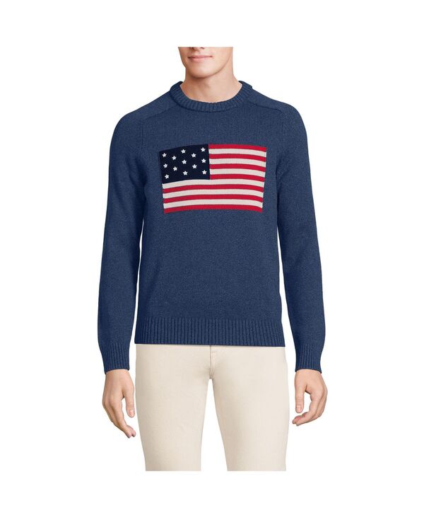 【貨物輸送無料】 ランズ挙げ句のはて メンズ 編み物・プルオーバー アウター Men\u0027s Drifter Flag Crew Neck Sweater Midnight sky heather flag