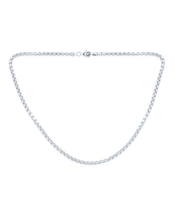 【送料無料】 ブリング レディース ネックレス・チョーカー・ペンダントトップ アクセサリー 5MM Solid .925 Sterling Silver Box Chain Necklace Made in Italy Silver