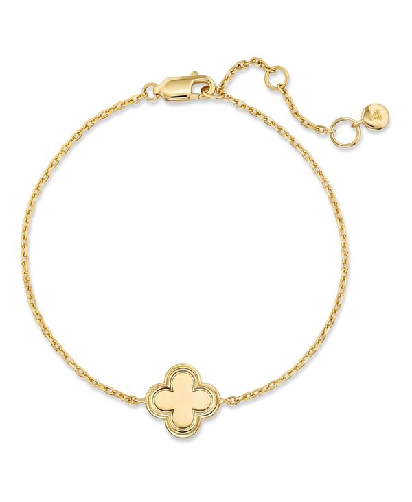 【送料無料】 デヴァタ レディース ブレスレット・バングル・アンクレット アクセサリー Contour-lined Clover Bracelet in Gold Plated Sterling Silver Adj 6.5/7.0/7.5 inch Gold
