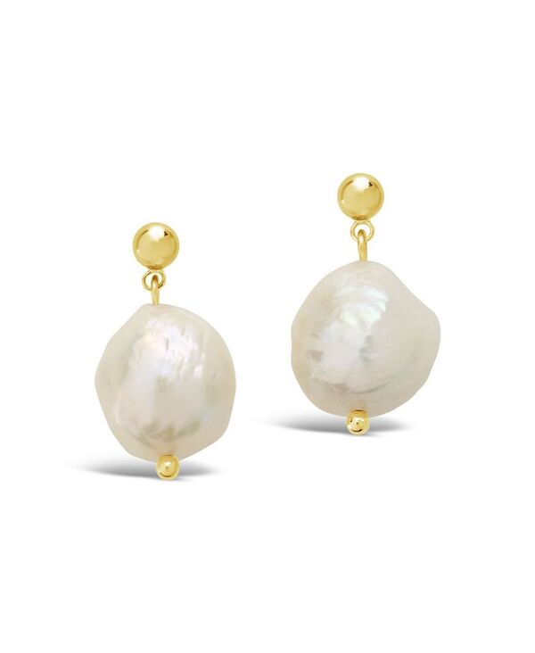 【送料無料】 スターリングフォーエバー レディース ピアス・イヤリング アクセサリー Women's Large Baroque Pearl Drop Stud Earrings 14K Gold Plated