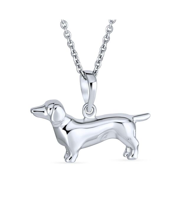 【送料無料】 ブリング レディース ネックレス・チョーカー・ペンダントトップ アクセサリー BFF Best Friend Dachshund Puppy Pet Hot Dog Pendant Necklace Sterling Silver 18 Inch Silver|ReVida 店