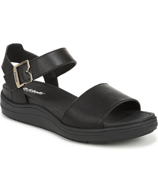 【送料無料】 ドクター・ショール レディース サンダル シューズ Women\'s Time Off Sky Sport Wedge Sandals Black/Black Faux Leather｜ReVida 店