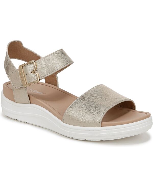 【送料無料】 ドクター・ショール レディース サンダル シューズ Women's Time Off Sky Sport Wedge Sandals Gold Faux Leather|ReVida 店