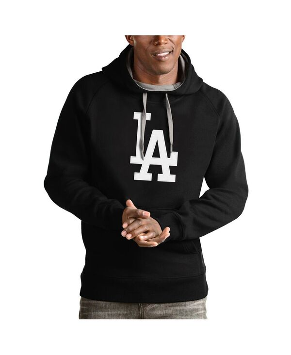 【送料無料】 アンティグア メンズ パーカー・スウェット アウター Men's Black Los Angeles Dodgers Victory Pullover Team Logo Hoodie Black