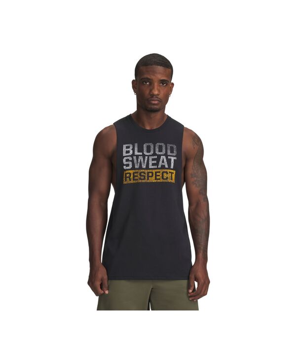 【送料無料】 アンダーアーマー メンズ Tシャツ トップス Men's Project Rock Blood Sweat Respect Sleeveless T-Shirt Black｜ReVida 店 10,245円