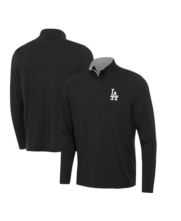 【貨物輸送無料】 アンティグア メンズ パーカー・スウェット アウター Men\u0027s Black Los Angeles Dodgers Content Quarter-Zip Hoodie Black