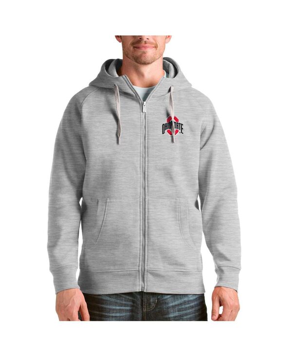 【貨物輸送無料】 アンティグア メンズ 上衣・上衣 アウター Men\u0027s Heathered Gray Ohio State Buckeyes Victory Full Zip Jacket Heather Gray