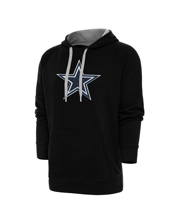 【貨物輸送無料】 アンティグア メンズ パーカー・スウェット アウター Men\u0027s Black Dallas Cowboys Victory Chenille Pullover Hoodie Black