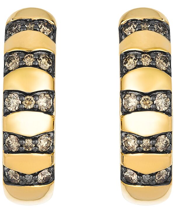 【送料無料】 ル ヴァン レディース ピアス・イヤリング アクセサリー Chocolate Diamond Earrings (0.44 ct. t.w.) in 14k Honey Gold Yellow Gold