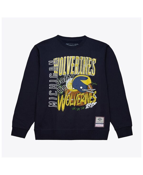 【貨物輸送無料】 ミッチェル\u0026ネス メンズ パーカー・スウェット アウター Men\u0027s Navy Michigan Wolverines Half Time Fleece Sweatshirt Navy