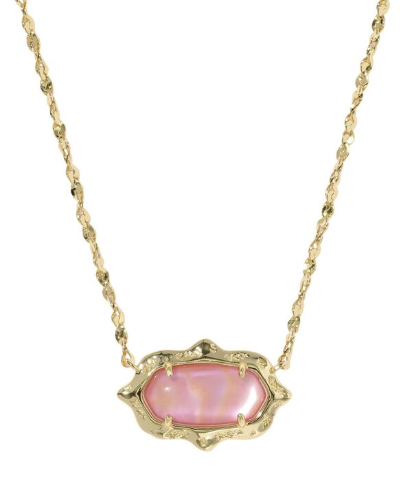 【送料無料】 ケンドラスコット レディース ネックレス・チョーカー・ペンダントトップ アクセサリー Imitation Pearl and 14k Gold Over Brass Elisa Scallop Frame Short Pendant Necklace Orange