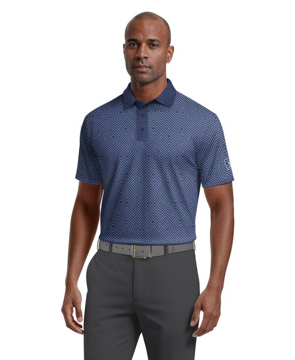 【貨物輸送無料】 ピージーエーツアー メンズ スポーツシャツ トップス Men\u0027s Linear Jaspe Print Polo Shirt Peacoat