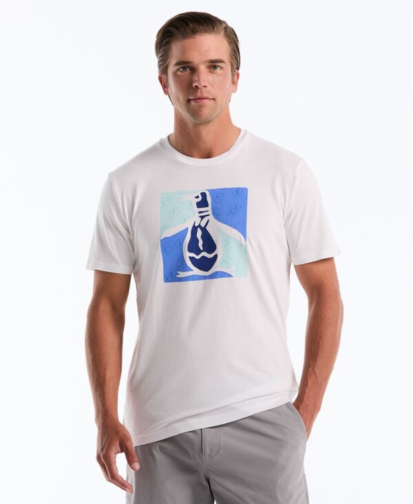 【送料無料】 オリジナルペンギン メンズ Tシャツ トップス Men's HD Floral Pete Print T-Shirt Bright White